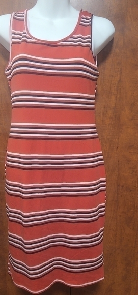 𝅺absolutely It Women's Stripe Print Scoop Neck Sleeveless Red and Black XL - Picture 2 of 8